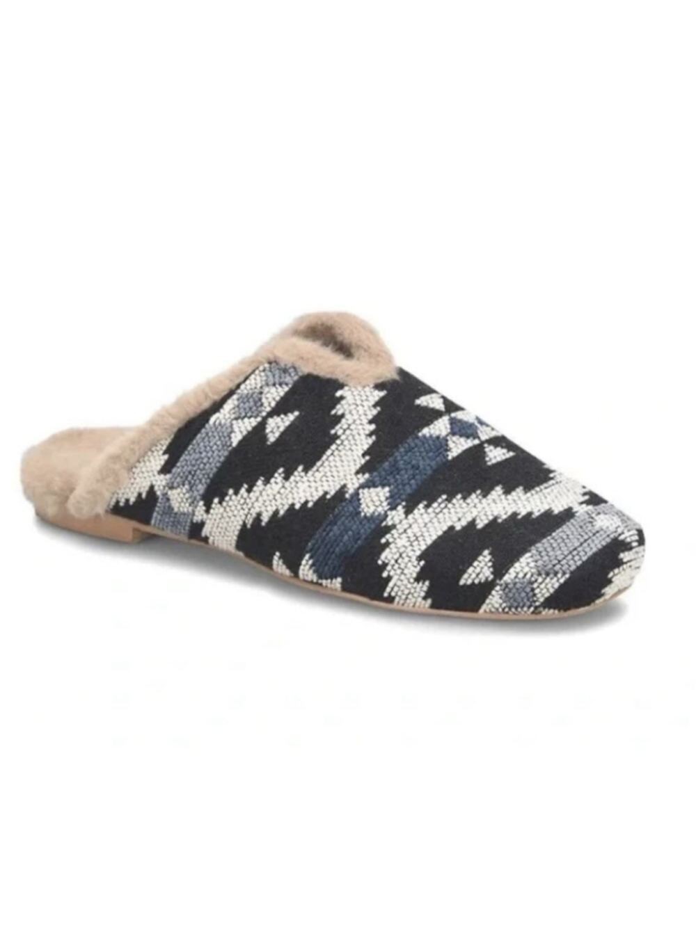 Korks Women's Faux Fur Lined Aztec Pattern Slippers Mules 7